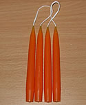 Sebastian design 4 Tannenkerzen orange für Mini-Kränze/kleine Kränze