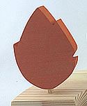 1 Nedholm Holzstecker Blatt, terracotta