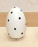 1 Holzstecker 'kleines Ei', weiß mit Punkten