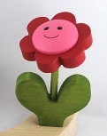 Nordika Blume rot/rosa m. Gesicht, mit 5 oder 6 mm Holzdübel erhältlich
