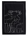 schwedisches Geschirrtuch Elch, schwarz, 50x70 cm