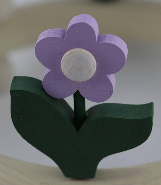 Sebastian design kleine Blume helles lila, 4 mm Holzdübel