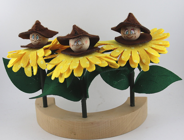 Sonnenblumen - Kind mit Filzhut/Filzblüte/Filzblätter, H 14 cm