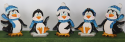 Holz Pinguin mit Tupfen Mütze/Schal und Füßen, flach, H 10 cm, Rechtsblick,Kranzfigur
