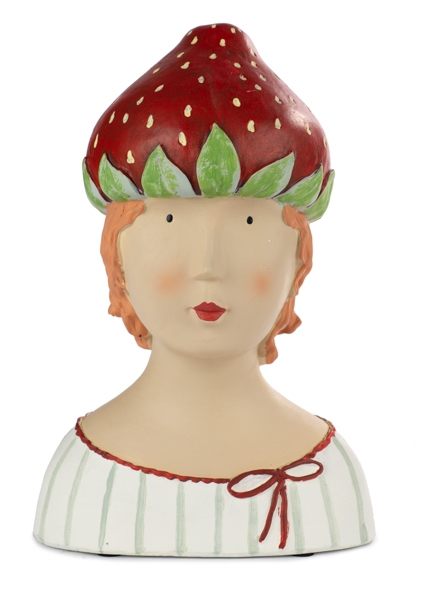 Baden collection Ladykopf mit Erdbeere, h 26 cm, weiß, rot