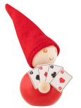 Mittlerer Aarikka Tonttu Pokerface, Kartenspieler, rot, Höhe 11 cm
