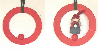 Schwedischer Deko - Ring rot, 16 cm, Fensterdekoration
