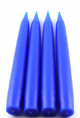 4 small candles blue