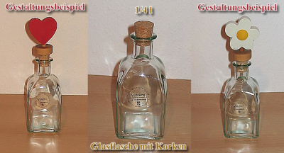 Glasflasche für Korkenstecker