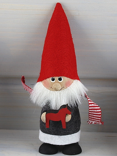 Weihnachtsmann mit Dalapferd, 14 cm