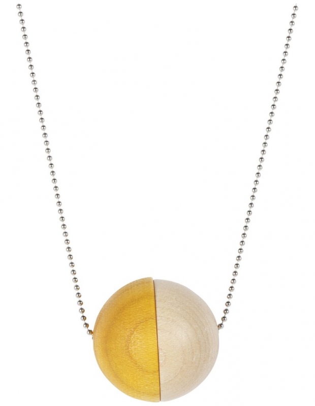 Aarikka Aho necklace yellow/nature, l 84 cm