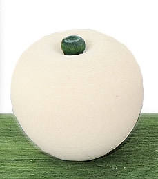 1 schwedischer Apfel, 6 mm Holzdübel, weiß, H 3,5 cm
