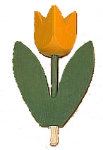 1 wood plugs tulip 2-leaved , yellow