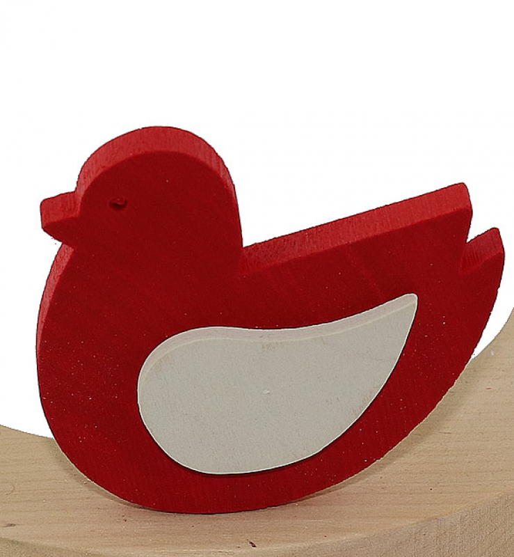 Sebastian design bird red with white wings, for candlerings