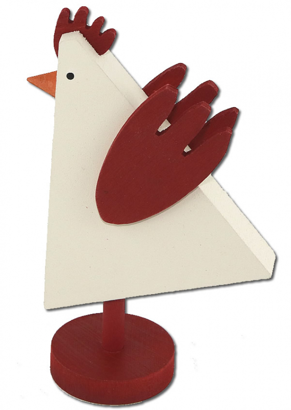 Sebastian modern cock, white/dark red, H 11,5 cm