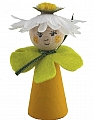 flower child yellow with a blossom hat, H 8 cm, candlering figure
