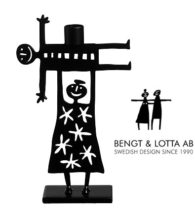 Bengt & Lotta großer Kerzenhalter THE LIFT, schwarz