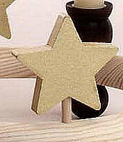 1 wood plug star, gold