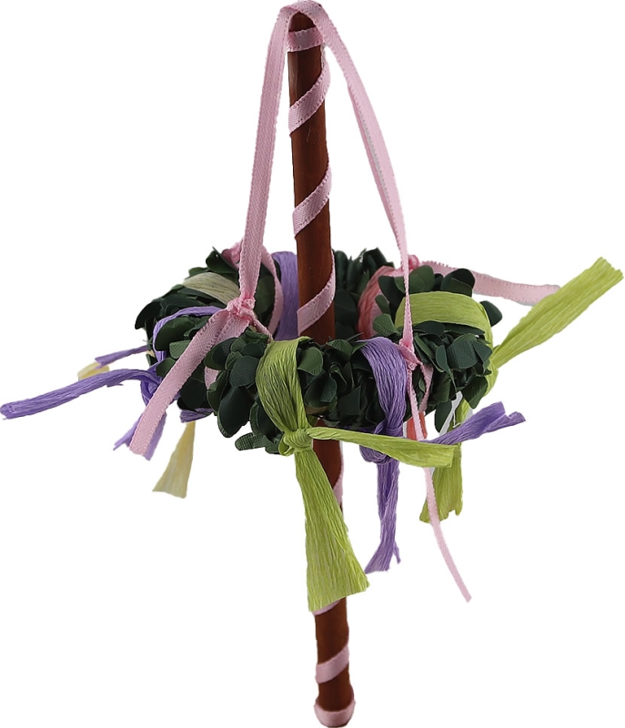 Maibaum mit bunten Bändern, H 15 cm