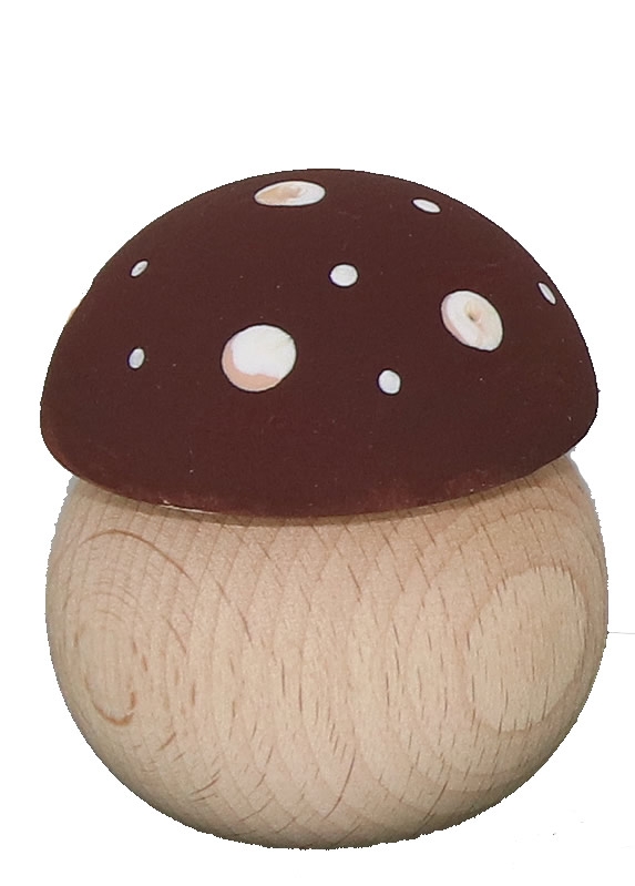 small wooden Mushroom, dark brown, h 4,4 cm