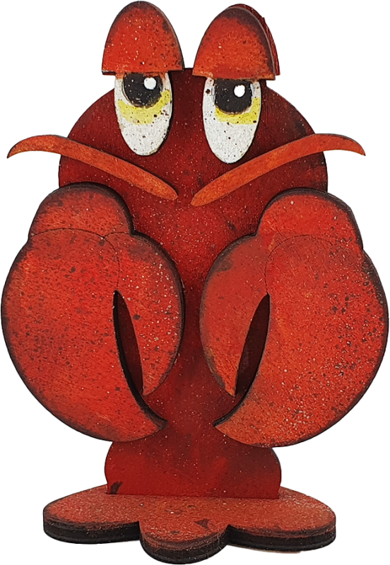 Wooden Lobster, h 8 cm, red, hand-painted, also available as a wreath figure on request