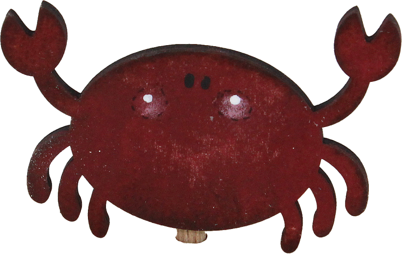 Wooden crab dark red, h 5 cm, for wooden wreaths