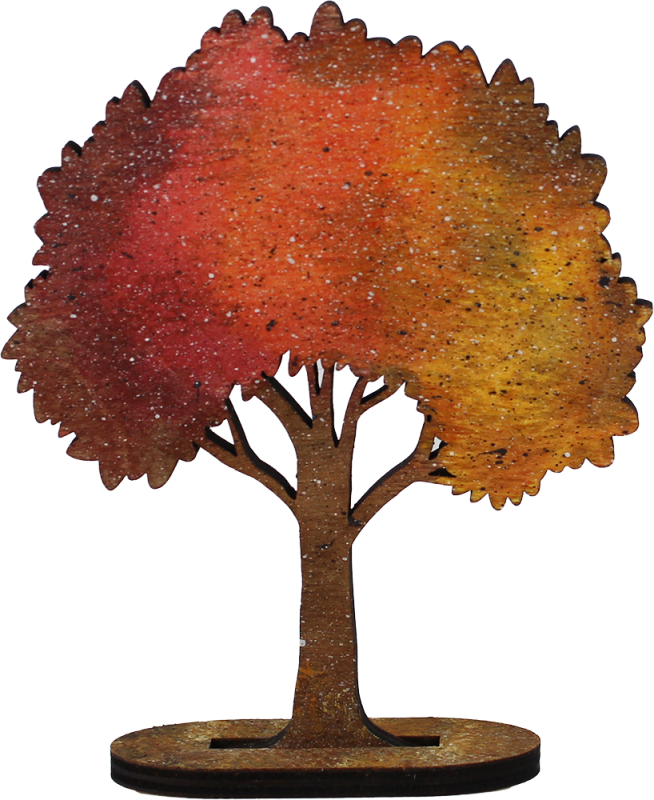 Herbstbaum, handbemalt, H 12 cm, Herbstfarben, Kranzfigur