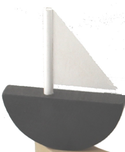 Sebastian design großes Boot, flach, dunkelgrau, h 9,5 cm