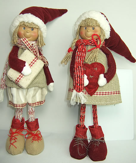 Swedish Tomte boy and girl red, h 40 cm