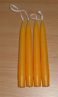 Sebastain design 4 Tannenkerzen gelb für Mini-Kränze/kleine Kränze