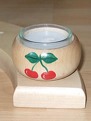 1 tea warmer candle holder simply, natur with cherries