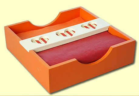 Herz Serviettenbox orange