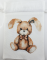 Fabric bag / shopping bag Easter bunnies with bow, cream white/brown, 35 x 38.5cm (copy)
