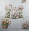 Geschirrtuch mit Waffelstruktur Tulpenmotive wie Tulpenzaun, Tulpenhut, rosa, rosé, braun, 28 x 46 cm