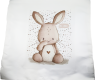 Cushion cover cuddly bunny, 40x40 cm, white, brown, silky gloss