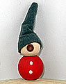 small gnome with felt cap, red