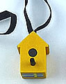 1 hanging bird house, yellow