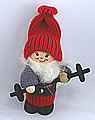 Schwedischer Santa mit Trainingsgerät, 8 cm, EINZELSTÜCK