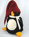 Swedish felt penguin black/red , 20 cm