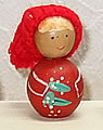 Matroschka doll man mini red with 4 mm wood plug