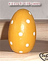 1 wood plug small egg, yellow with dots