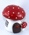 Swedish Skoglunds fly agaric house red/white,  6x7 cm