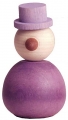 Small HipHop with hat, violet, 4 mm wood plug