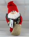 big swedish Santa with present and sack, H 19 cm