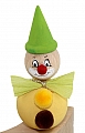 Kugel Clown mit hellgrüner Mütze, H 9 cm