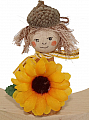 Autumn figure with sun flower, gold, h 8 cm