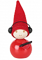 Aarikka Tonttu MUSA with headset, h 9 cm, red