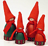 Swedish gnome Björn red with scarf and ribbon, h 13 cm