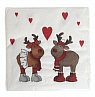 Det Gamle Apotek 1 Packung dänische Papierservietten (Inhalt: 20 Stück) Dressed up Reindeer ,33x33 cm, weiß