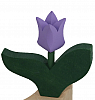 Sebastian design wooden tulip, lila, H 8 cm